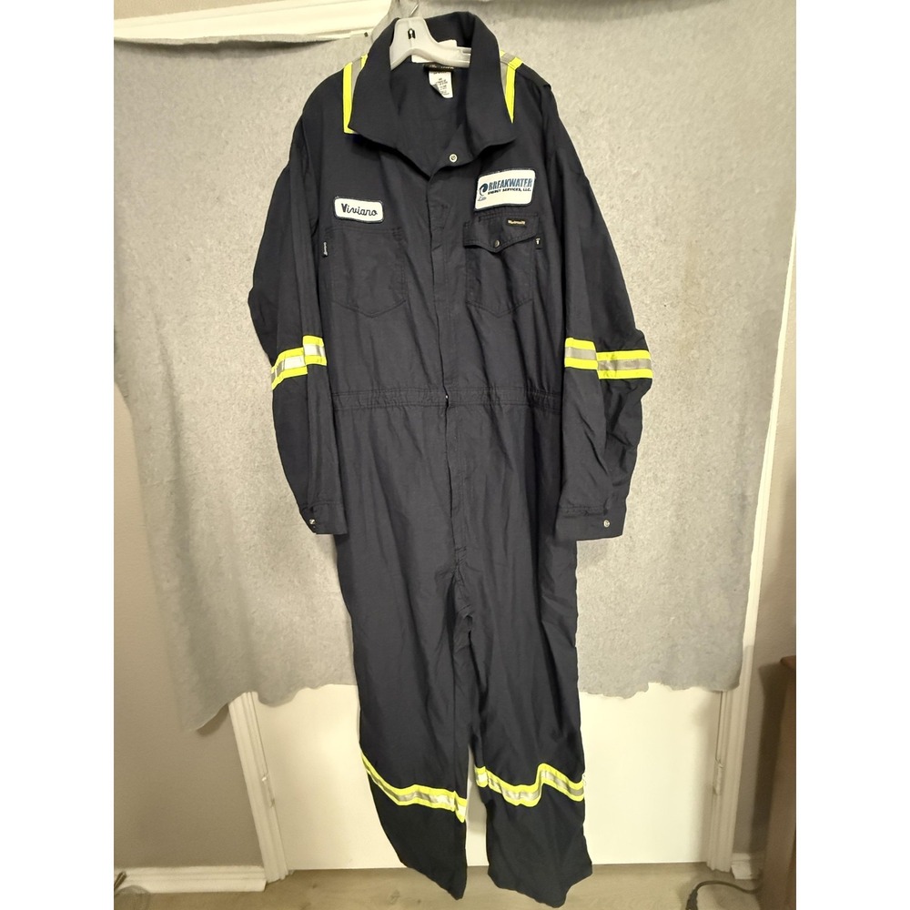 Workrite FR Jumpsuit Mens 64R Blue Reflective Flame‎ Resistant Coveralls Hi Vis